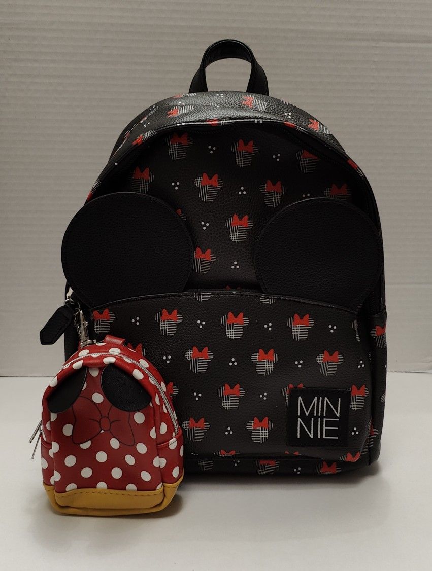 Disney Minnie Mouse Ears DANI By Danielle Nicole Black Red Purse Backpack & Mini