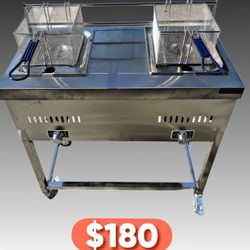 New Stainless Deep Fryer: Nuevo Freidora De 2 Canastas Con Mangera