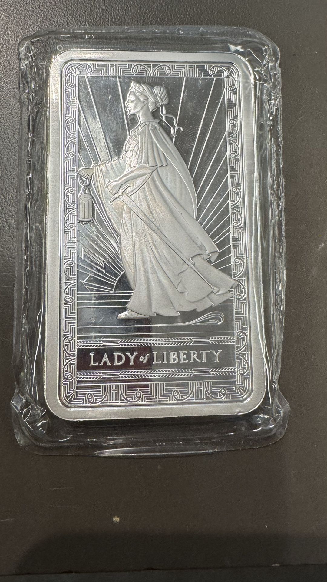 Lady of Liberty 10oz Silver Bar NO TRADES PICK UP IN TACOMA FIRM PRICE