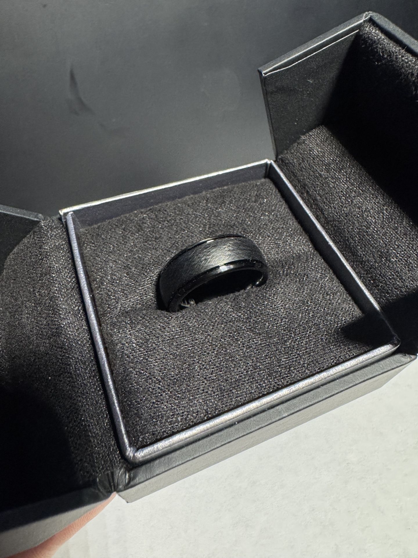 Triton Black Tungsten engagement Ring, wedding band (New...