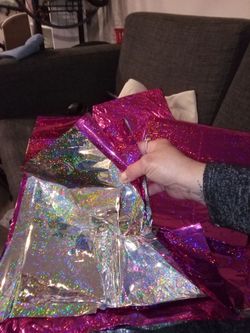 Holographic Metallic Fabric Sheets Bundle