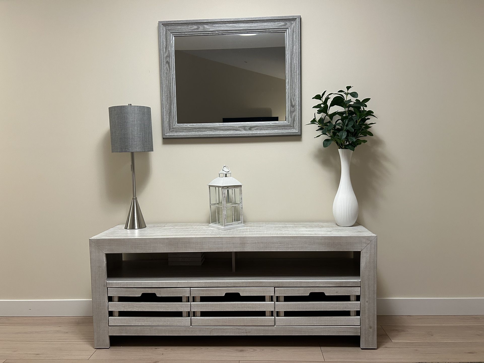 White/Brownish  Console -Entryway Table