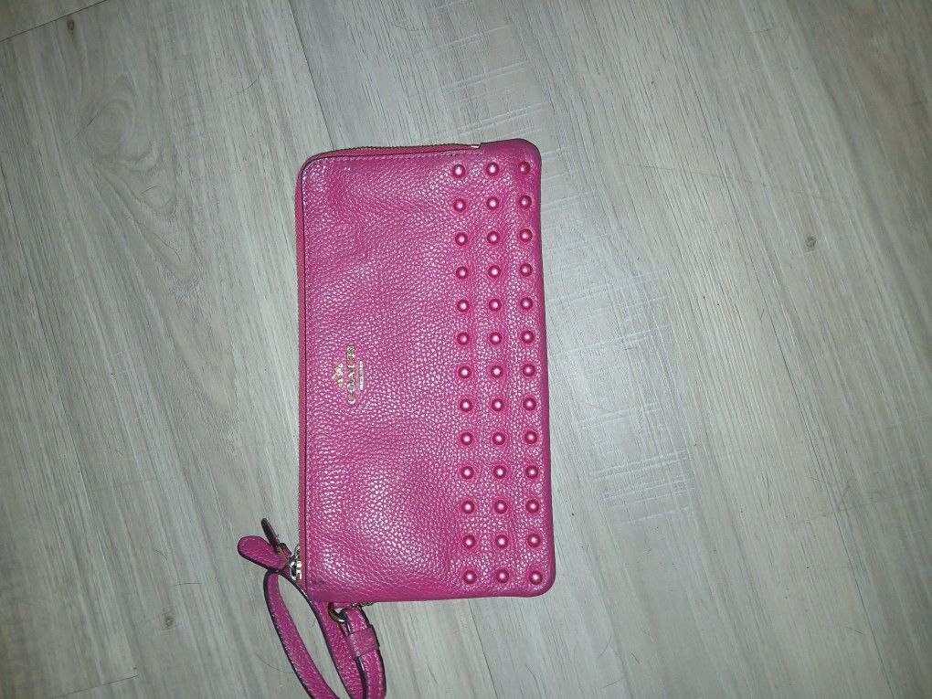Pink Coach Wristlet