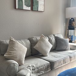 Light Gray Fabric Sofa- 3 seater needs minor repair