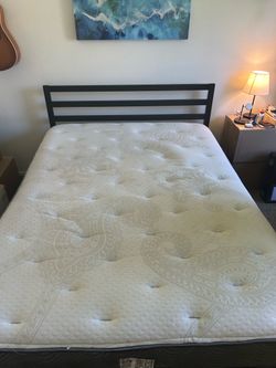 Black metal bed frame