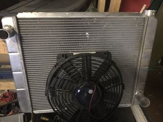 Aluminum for core radiator aftermarket and electric fan