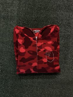 A Bathing Ape / Bape Red Camo Zip Up Hoodie