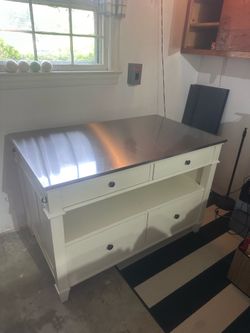 Stainless steel kitchen island