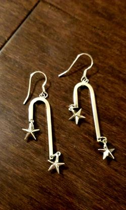 Silver Fashion Earrings Star