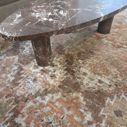 Brand NEW 48" TOV Libby Red Levanto Marble Indoor/Outdoor Coffee Table