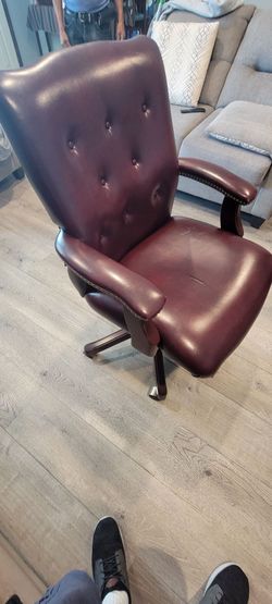 Burgundy leather chair for home or office