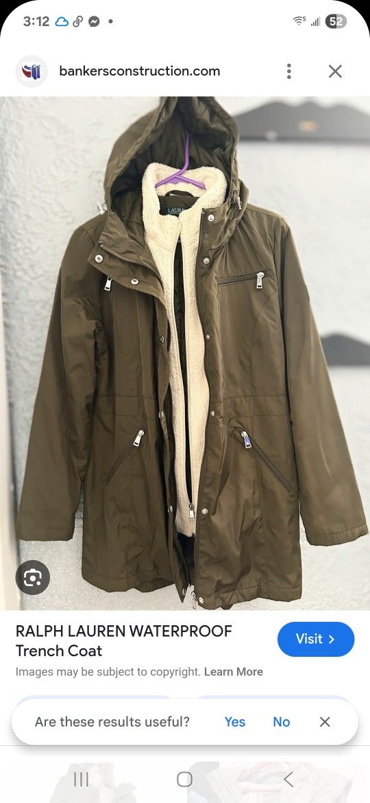 Ralph Lauren Women's Sz Med Utility Winter Green Jacket