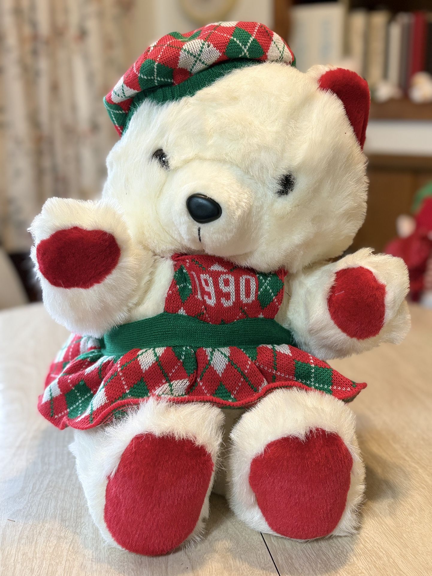 Vintage 1990 Kmart Dan Dee Christmas Teddy Bear.