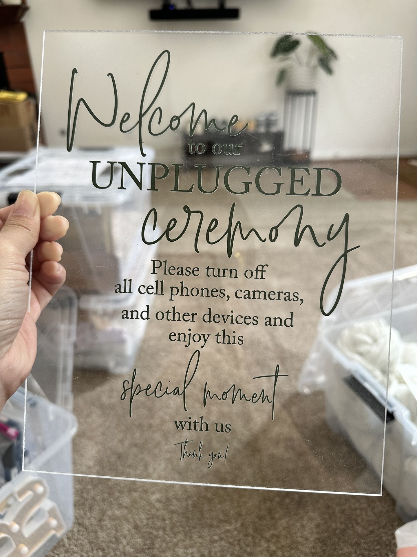 Unplugged Ceremony Sign