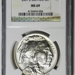 2001-D American Buffalo Silver Dollar "MINT STATE" 69