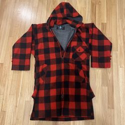 Vintage SWANNDRI Bush Shirt Wool Jacket Size Small Full Zip Up Detachable Hood