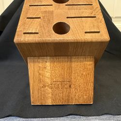 Oak 10 Slot Homemaker Knife Block ~ orig $170 ~ Solid Wood ~ USA