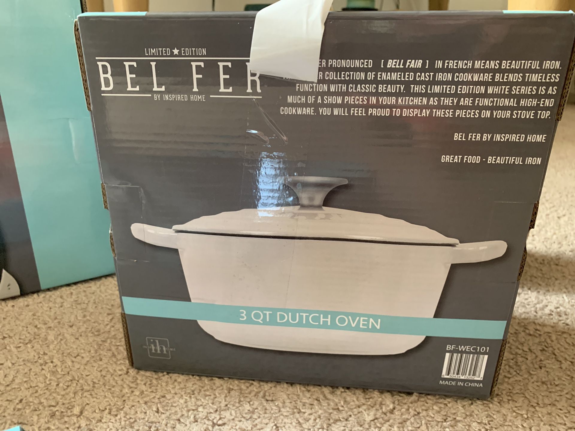 Bel Fer Gray 9 Inch Cast Iron Au Gratin Limited Edition Pan w/ Lid -  household items - by owner - housewares sale 