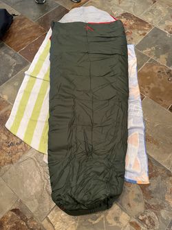 Vintage Coleman Peak 1 Mummy Green Sleeping Bag 32”x82” Outdoor Camping