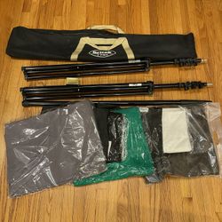 Backdrop Stand Kit Comes,  Background Green Screen With Clamps, 5 Different Color Backdrops
