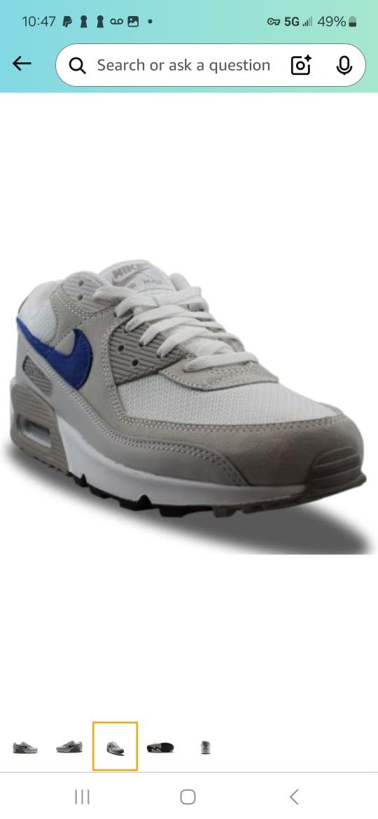 NIKE AIR MAX 90 WHITE/BLUE/GRAY MENS SIZE 10. NEW IN BOX.