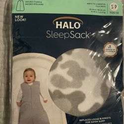 HALO Sleepsack Micro-Fleece Wearable Blanket Gray Small 0-6 m 10-18 Lb leopard