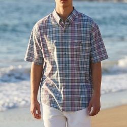 Colours by Alexander Julian Shirt Men’s XL Button Up plaid Short Sleeve
