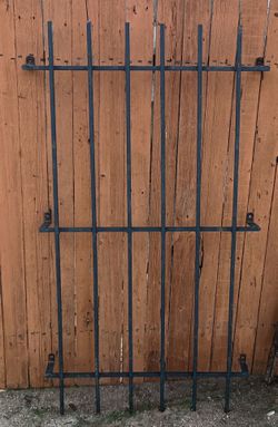 Vintage Wrought Iron Long Window Security Grate