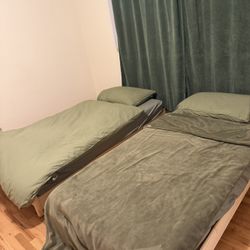 2 Twin Beds with Mattresses  from IKEA – Excellent Condition (Like New)