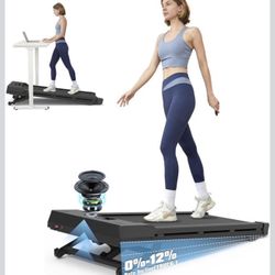 Brand New Pacerocker Walking Pad Treadmill – 12% Auto Incline, 450 lbs Capacity, Bluetooth, Under-Desk