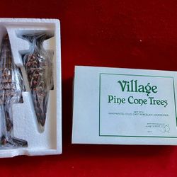 NEW Dept 56 Village PINE CONE TREES Set of 2 8" 7"‼️ See HUGE COLLECTION Of VINTAGE Christmas DEPARTMENT 56 FIGURINE BUILDING ‼️ Price Is FIRM ‼️
