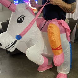 Unicorn Ride On Inflatable Blow Up Costume