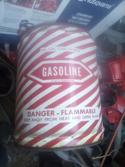 antique 5 gal. gas. container