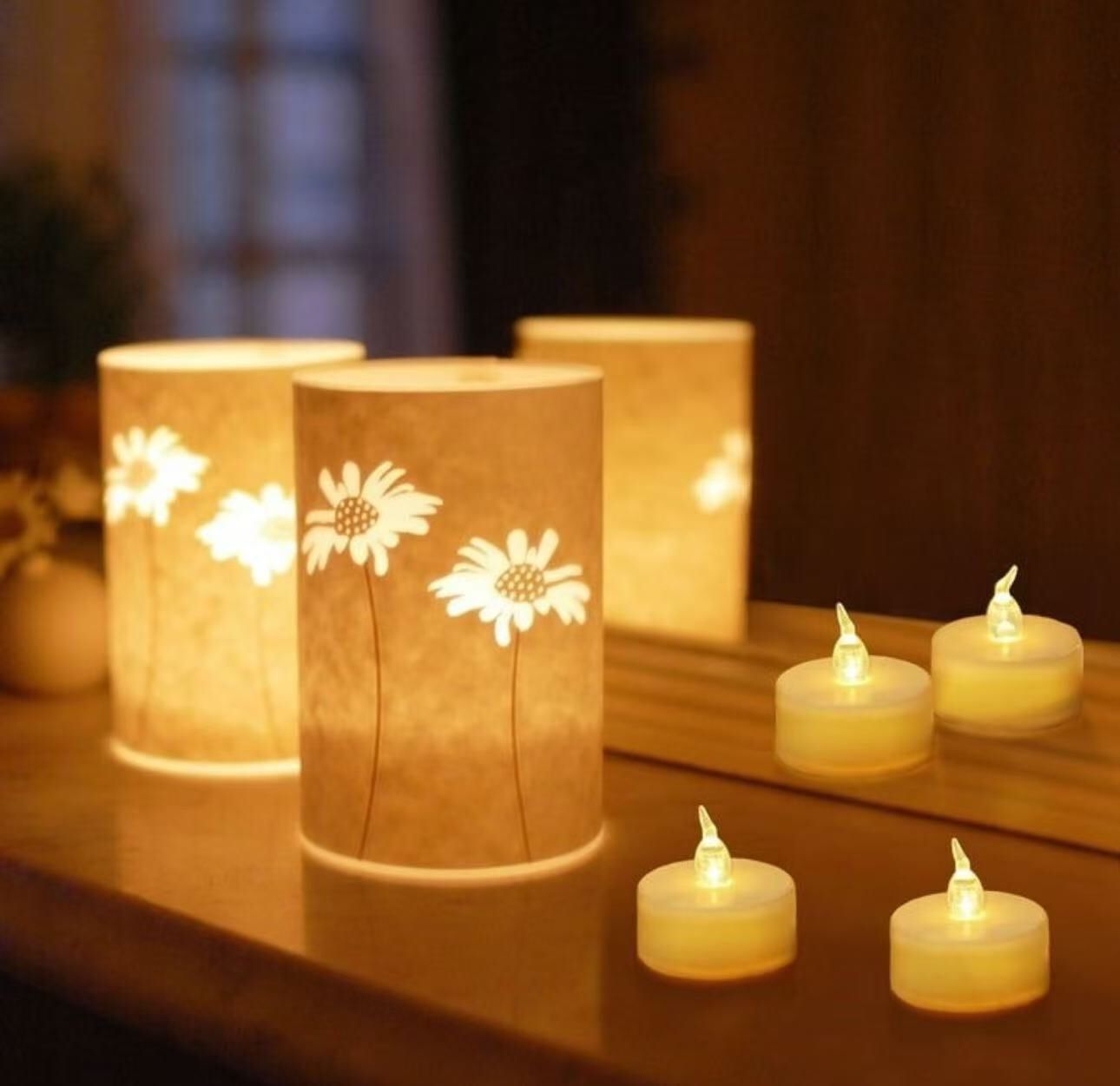 12 Pcs Flameless LED Tea Lights: Battery Operated with Warm Yellow Flame for Valentine’s Day and Weddings