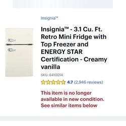 Cream Retro Mini Fridge