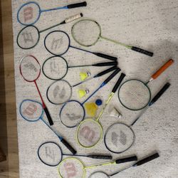 15 Badminton Rackets + Shuttlecocks – Great for Family, School or Backyard