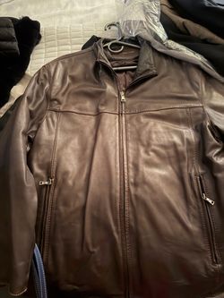 Marc New York by Andrew Marc Men's Brown Leather Jacket - Large