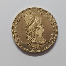 GREAT NOVELTY SUOVENIR US COIN GOLD PLATED13.5GR **1796**