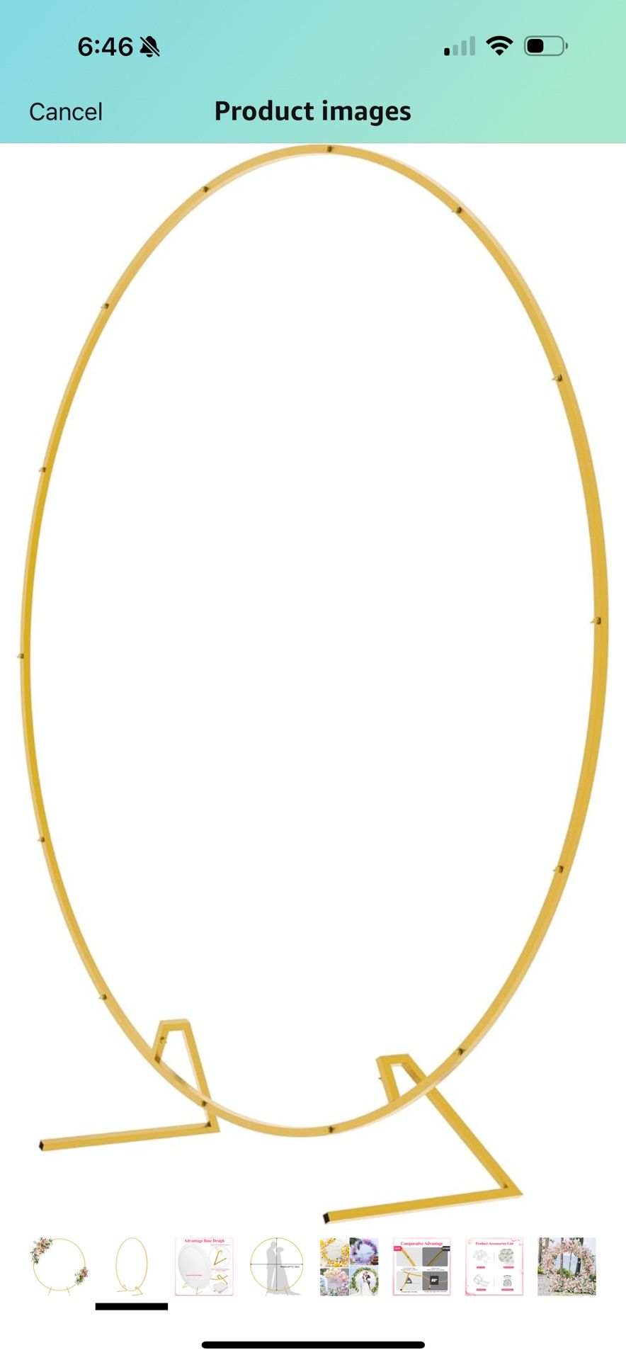 Wokceer Round Backdrop Stand 6FT Circle Balloon Arch Frame Circle Backdrop Stand Gold Round Arch for Wedding Birthday Party Bridal Shower Anniversary
