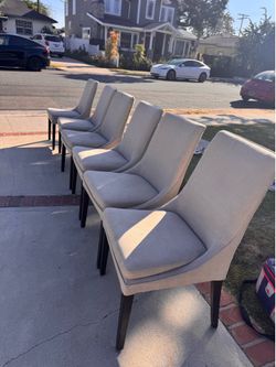 6 beige dinner chairs- must go!