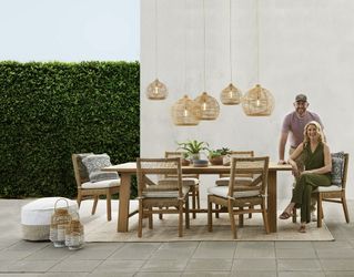 Patio Dining Teak Wood Chairs Set Of 6