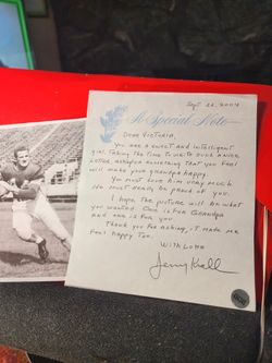 Jerry Krall Handwritten Reponse note Autographed Heartwarming W/coa
