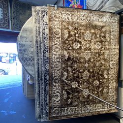 5x7 Area Rugs Carpet Rugs PerSian Design Soft Colors Chocolate Brown Beige 