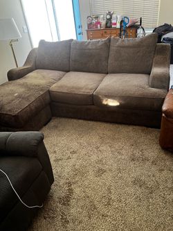 Brown corduroy sectional