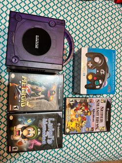 GameCube with games and new controller