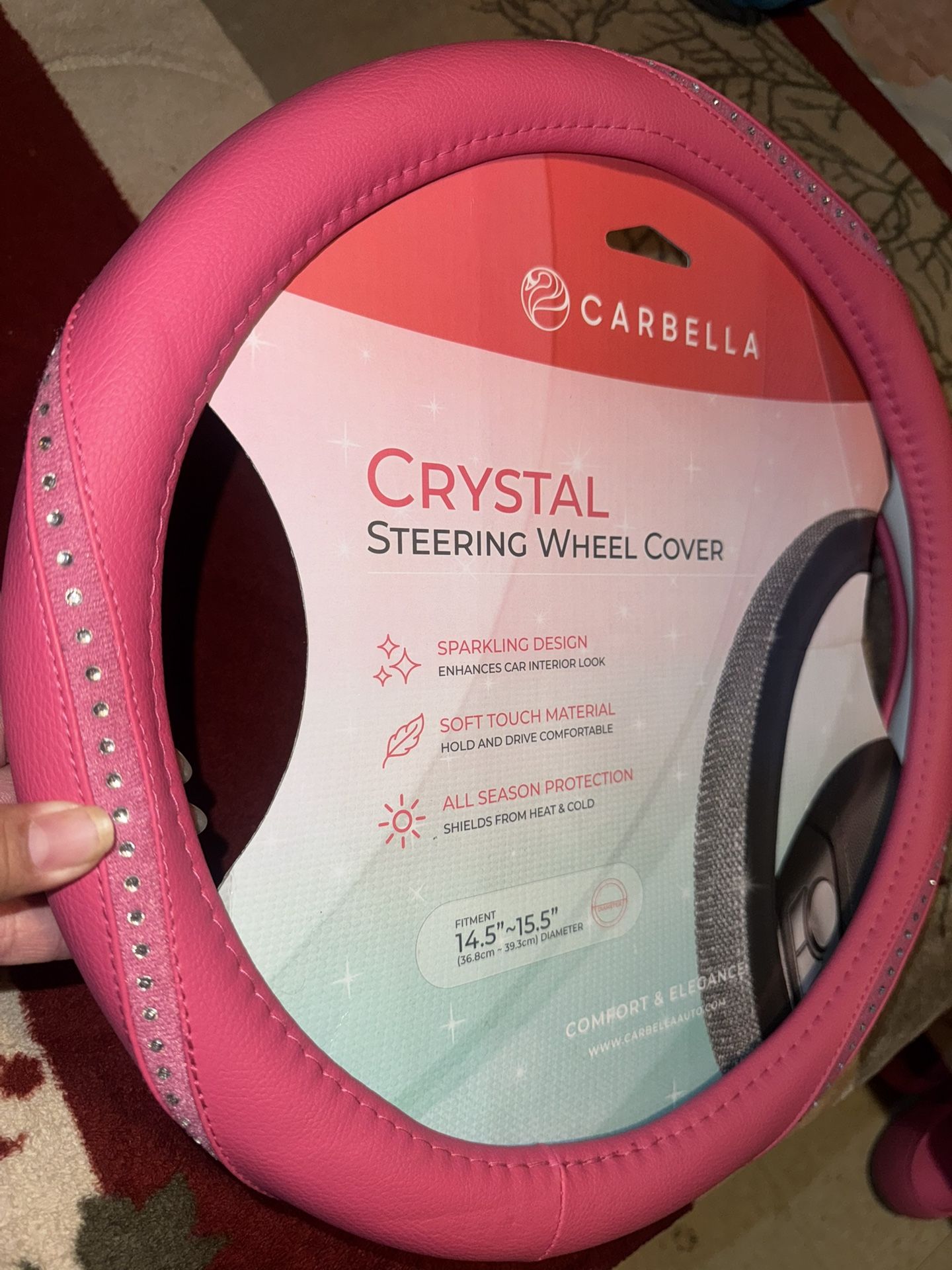 Pink Swirl Bling Steering Wheel Cover New