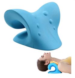 Neck and Shoulder Relaxer,Neck Stretcher, Neck Stretcher for Neck Pain, Neck and Shoulder Relaxer for TMJ, Neck Curve Corrector, Blue