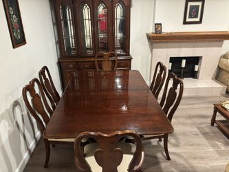 Cherry Wood Dining Room Set With China Cabinet
