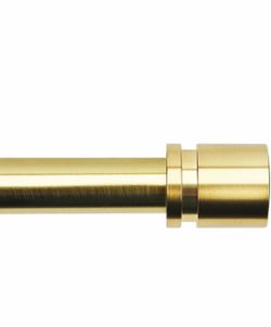 Gold Metal Curtain Rod & Finials Set, Adjustable Brackets, Modern Hardware