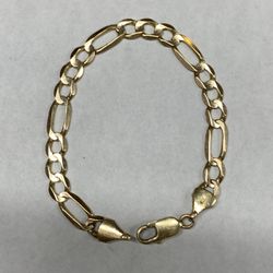 14K Yellow Gold Figaro Bracelet (8”) - 13 Grams 